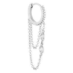 Lady Daisy diamond chain hoop in white gold